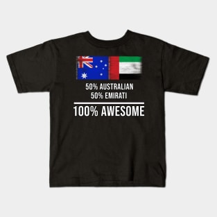 50% Australian 50% Emirati 100% Awesome - Gift for Emirati Heritage From United Arab Emirates Kids T-Shirt